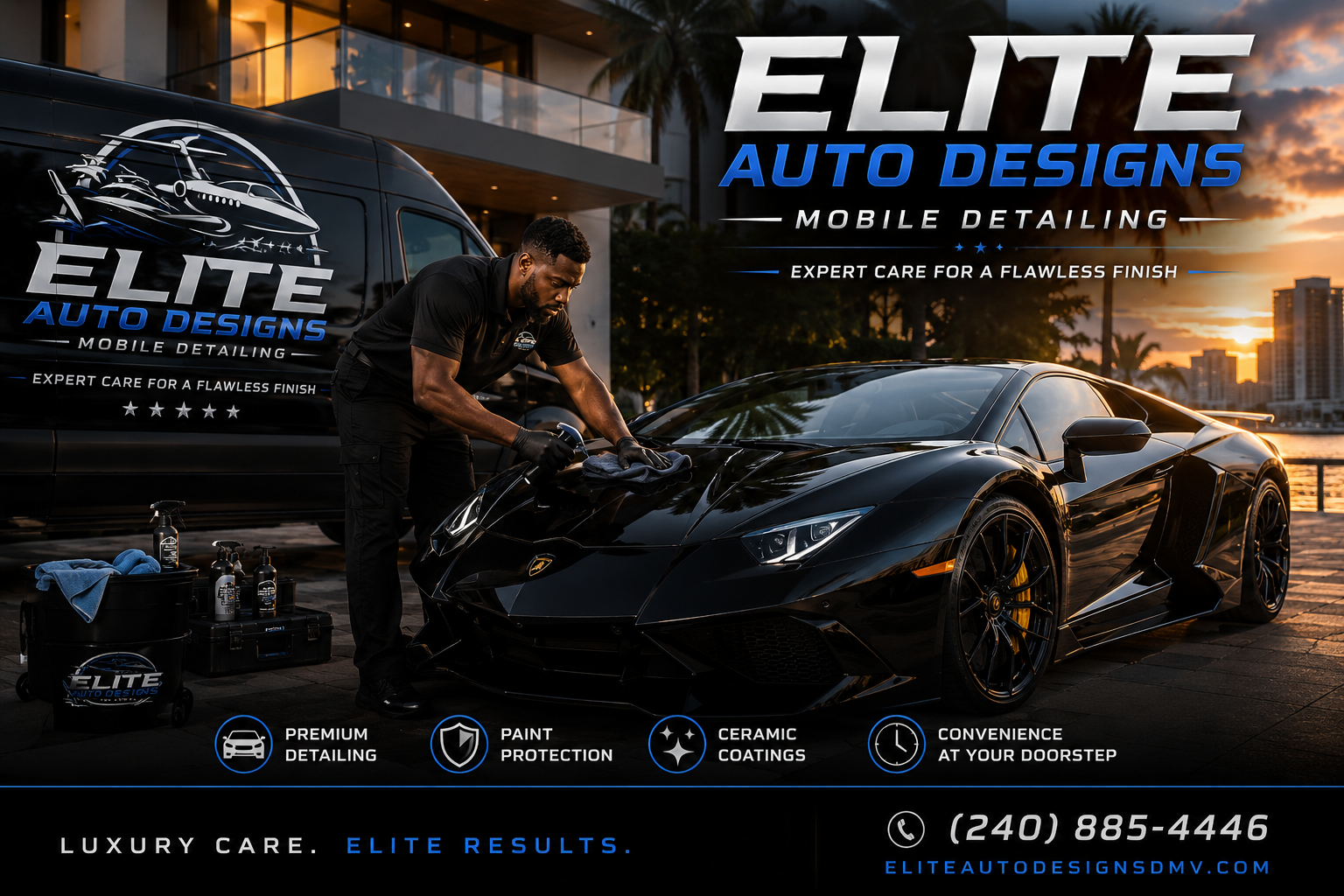 Premium luxury car detailing by Elite Auto Designs in the DMV area - ceramic coating and paint protection